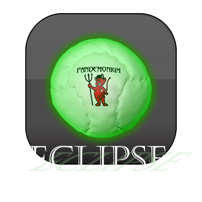 ECLIPSE FOOTBAG, fluorescent glow in the dark hacky sack night hack 6